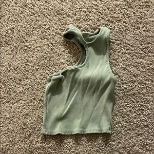 Stylish Sleeveless Ribbed Tank Top - Sage